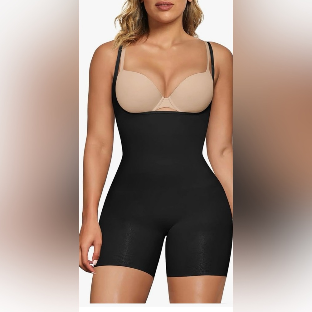 ShaperX Women's Black Shapewear Bodysuit - Picture 2 of 2
